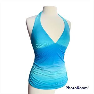 Calvin Klein Blue Ombré Halter Top Swimsuit Swim Bikini Top Size 6